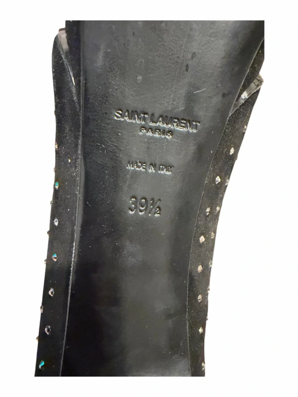 Saint Laurent Black Studded Suede Stiletto Pumps - Picture 9 of 10